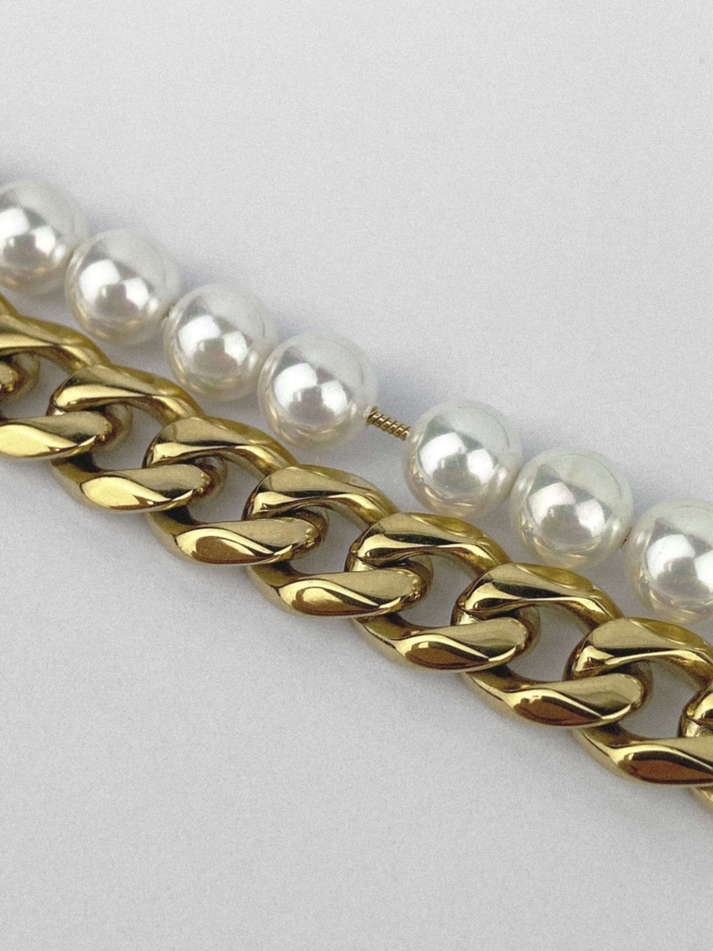 NIB | Rare Romance | Pearl Cuban Chain Unisex Necklace - Picture 3 of 8